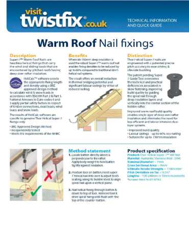 Warm Roof Fixings 2025