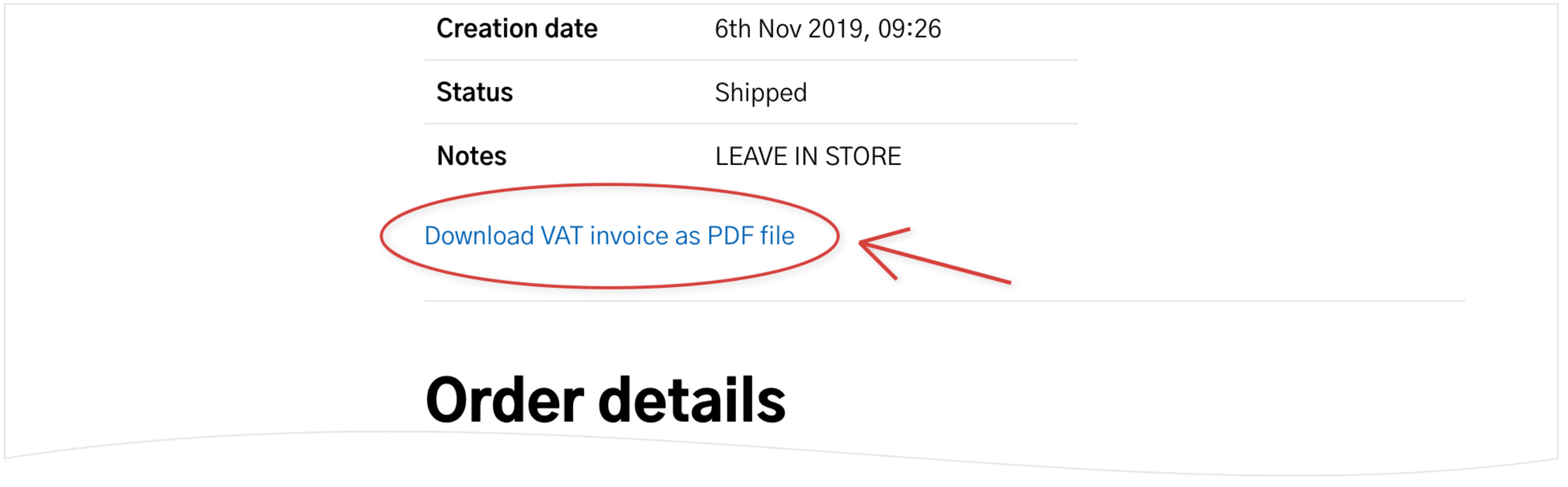 Download your past VAT invoices