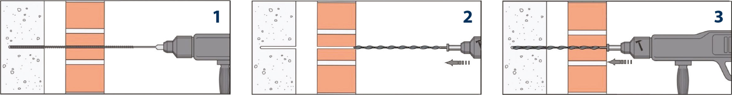 Fitting remedial wall ties in 3 easy steps