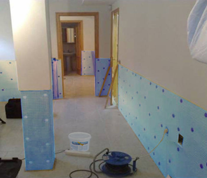 Damp proofing membrane, blue