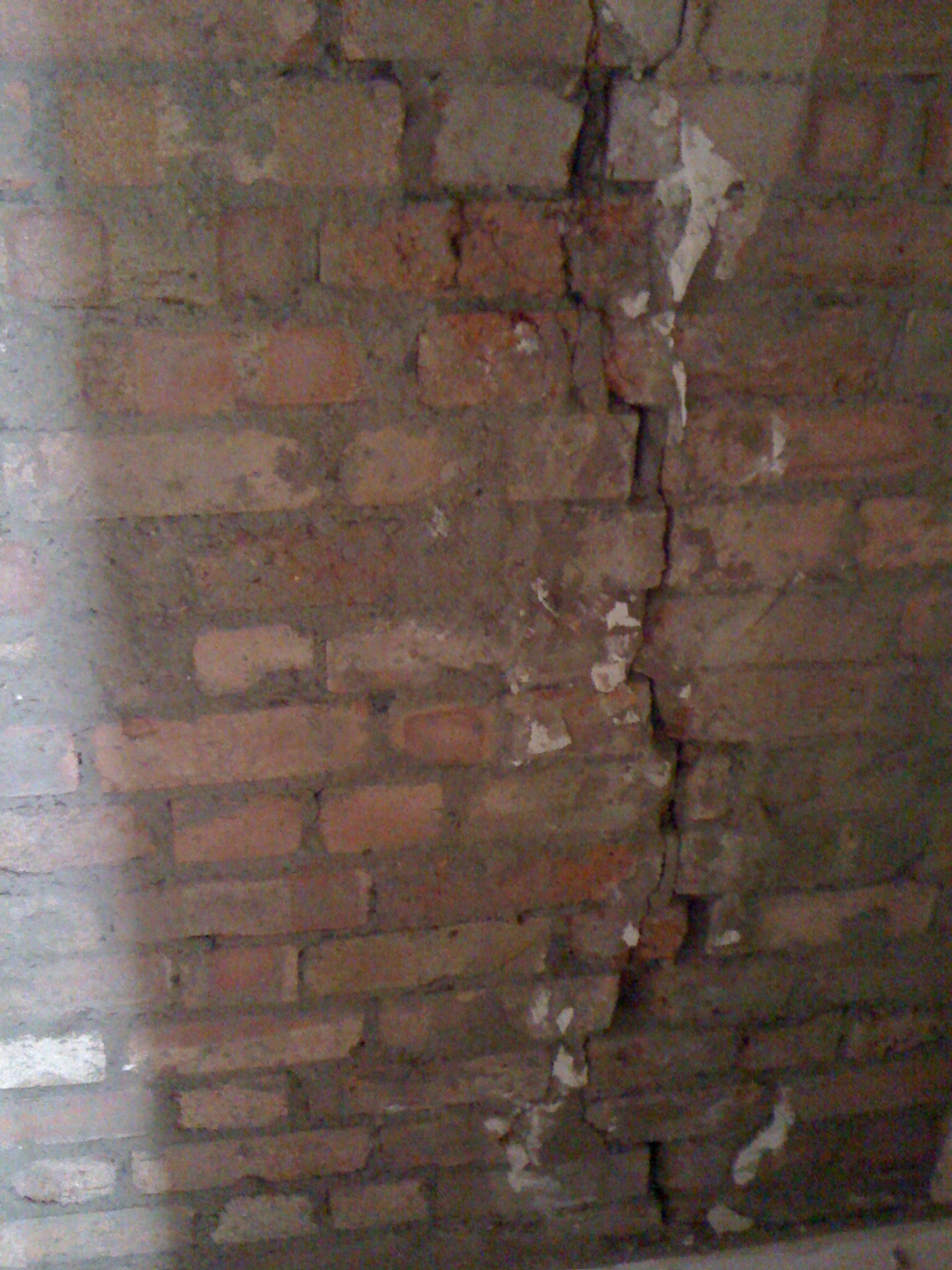 A long crack had appeared on an internal wall of the house