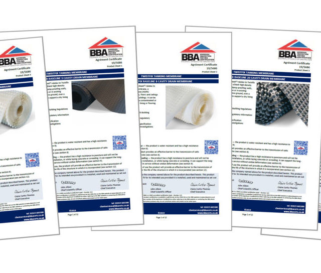 Baseline® Cavity Drain Membrane: Twistfix Celebrate BBA Certification