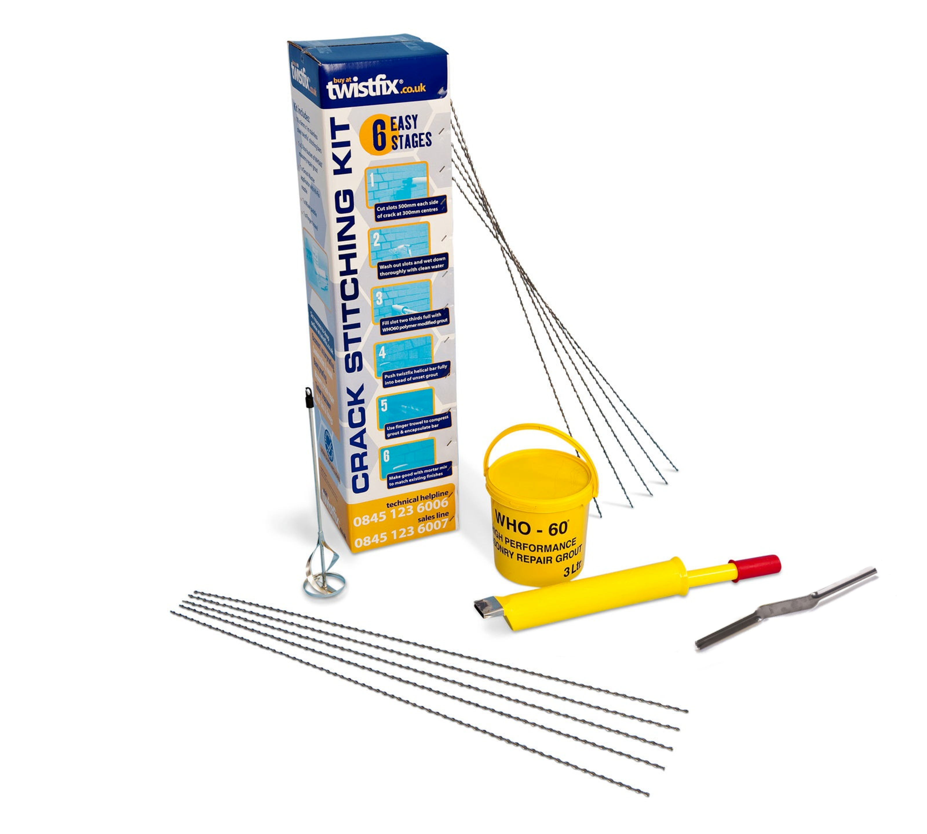 Brick stitching kit 8 mm helical bars twistfix